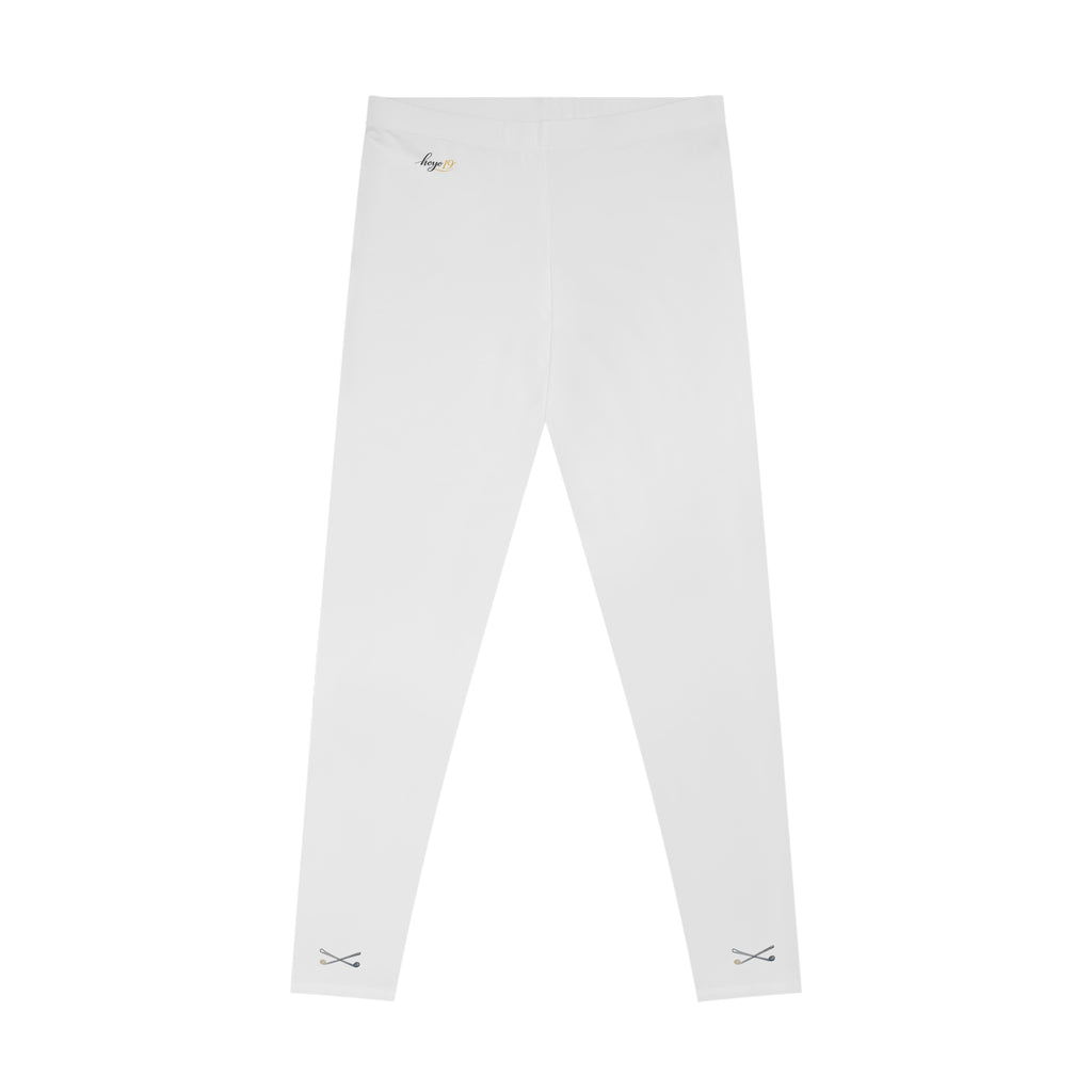 Progress Over Perfection White Stretchy Leggings — Clover Accent AOP
