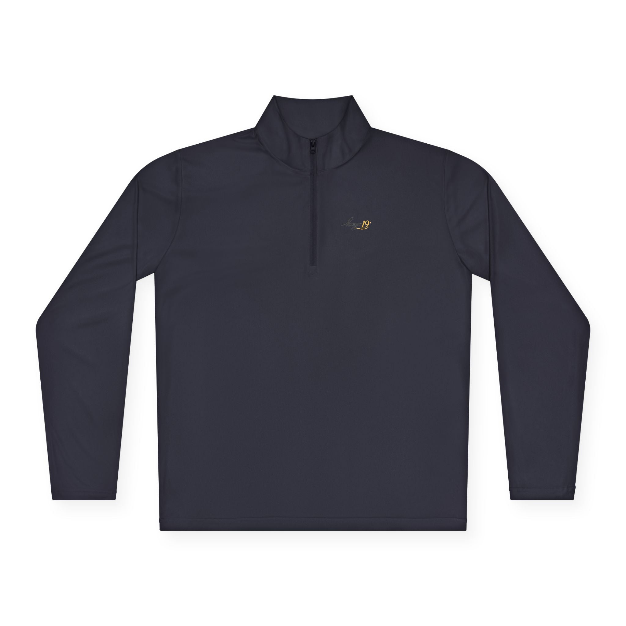 Quarter-Zip Pullover — Minimal Script Logo Chest