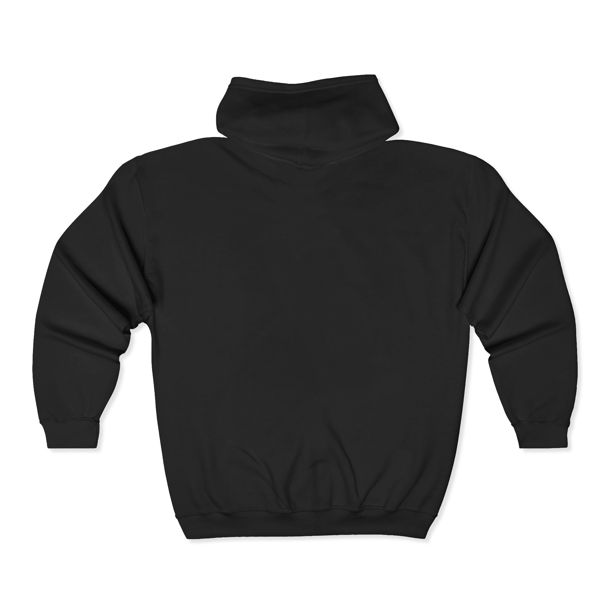 Minimalist Small Logo Zip Hoodie — Classic Black Full-Zip Sweatshirt