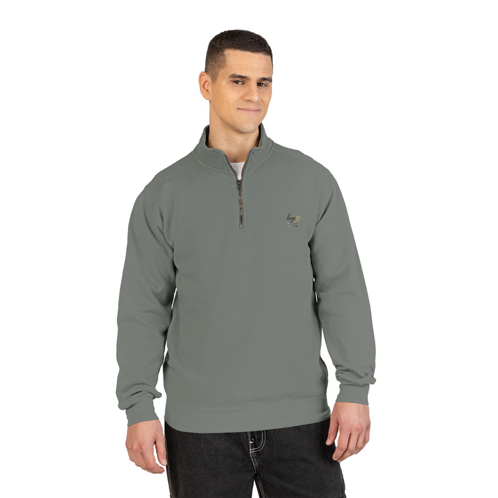 Ember Bee Embroidered Quarter-Zip Sweatshirt