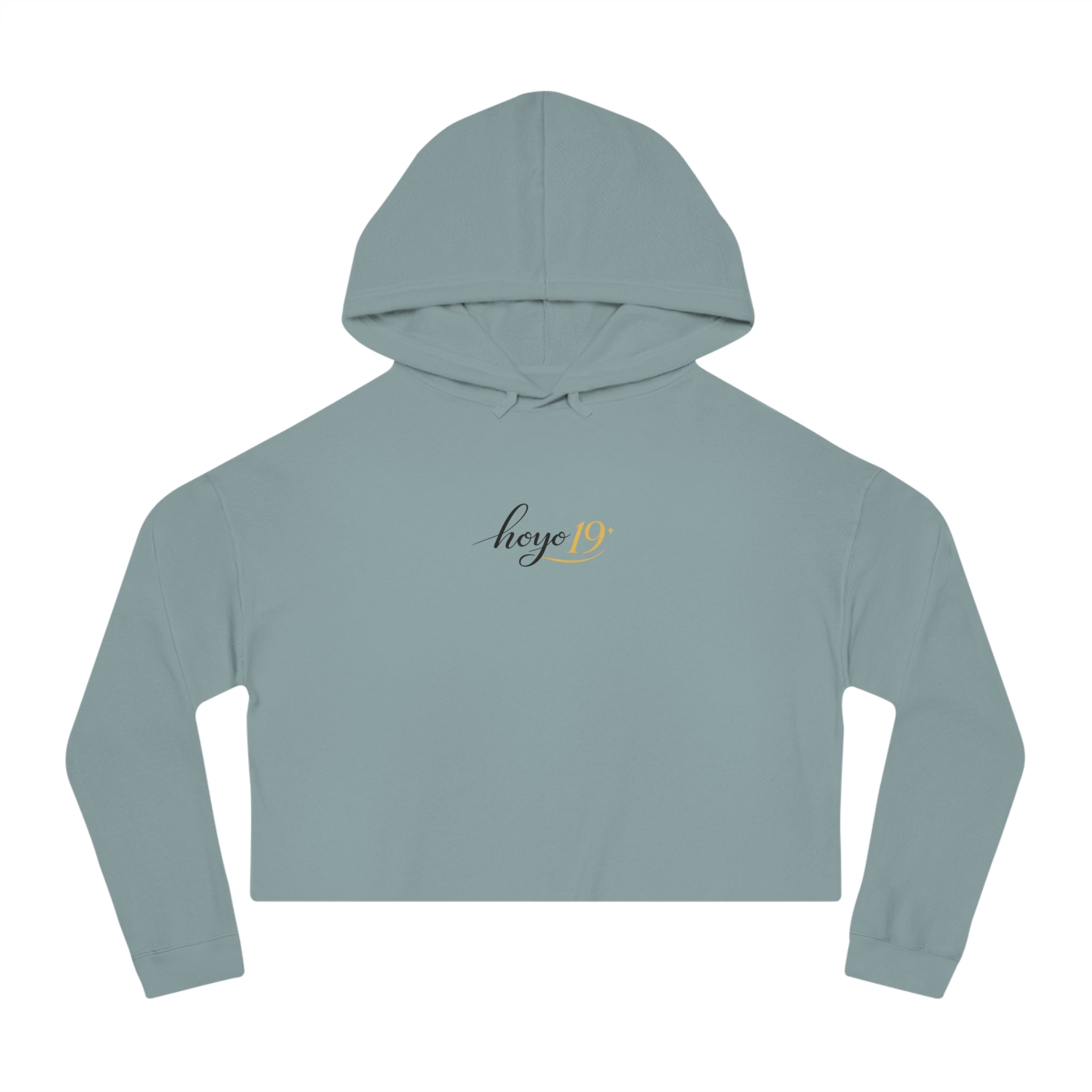Cropped Hoodie — 'hoye19' Script Logo Women's Cropped Hooded Sweatshirt