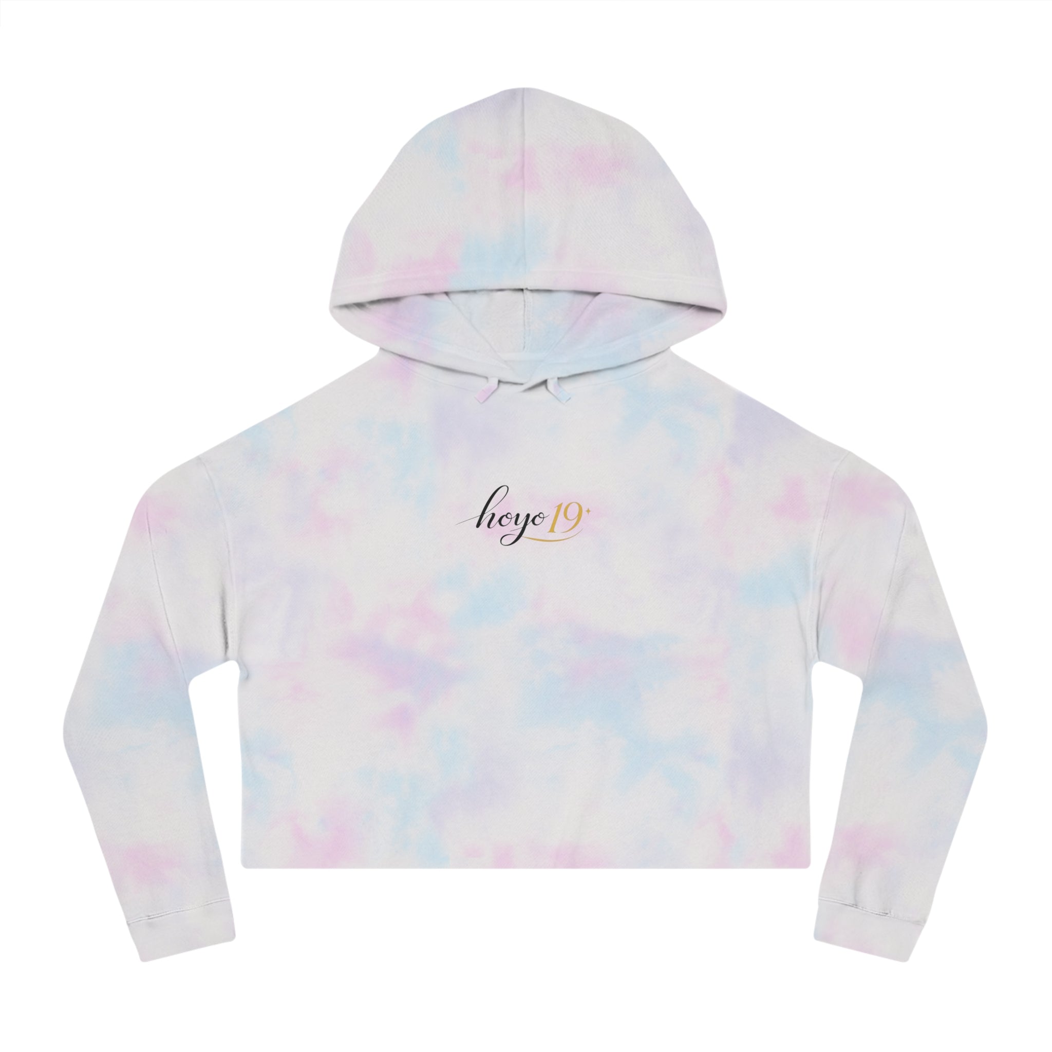 Cropped Hoodie — 'hoye19' Script Logo Women's Cropped Hooded Sweatshirt