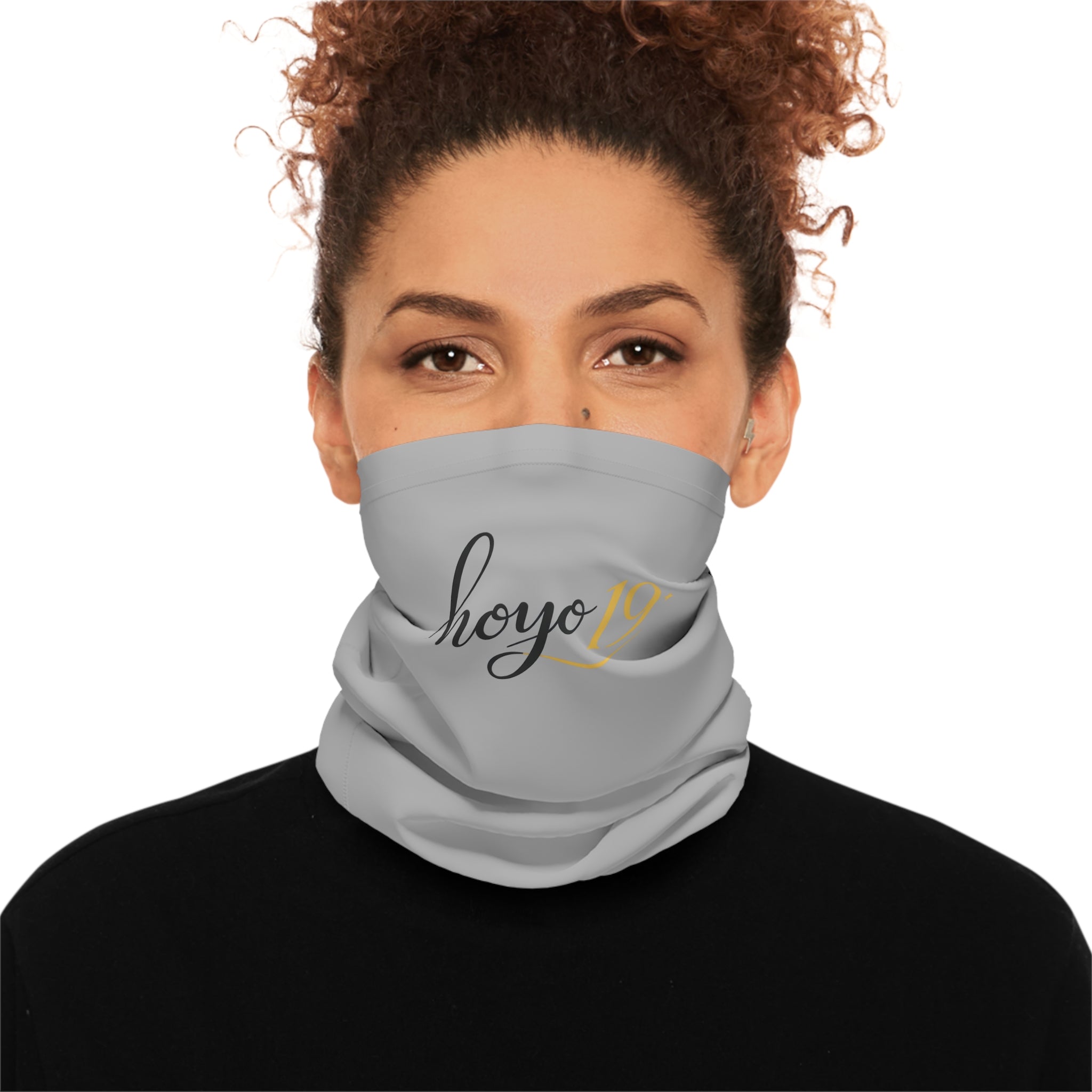 Lightweight Neck Gaiter — 'hoyo19' Script Logo Performance Face Covering