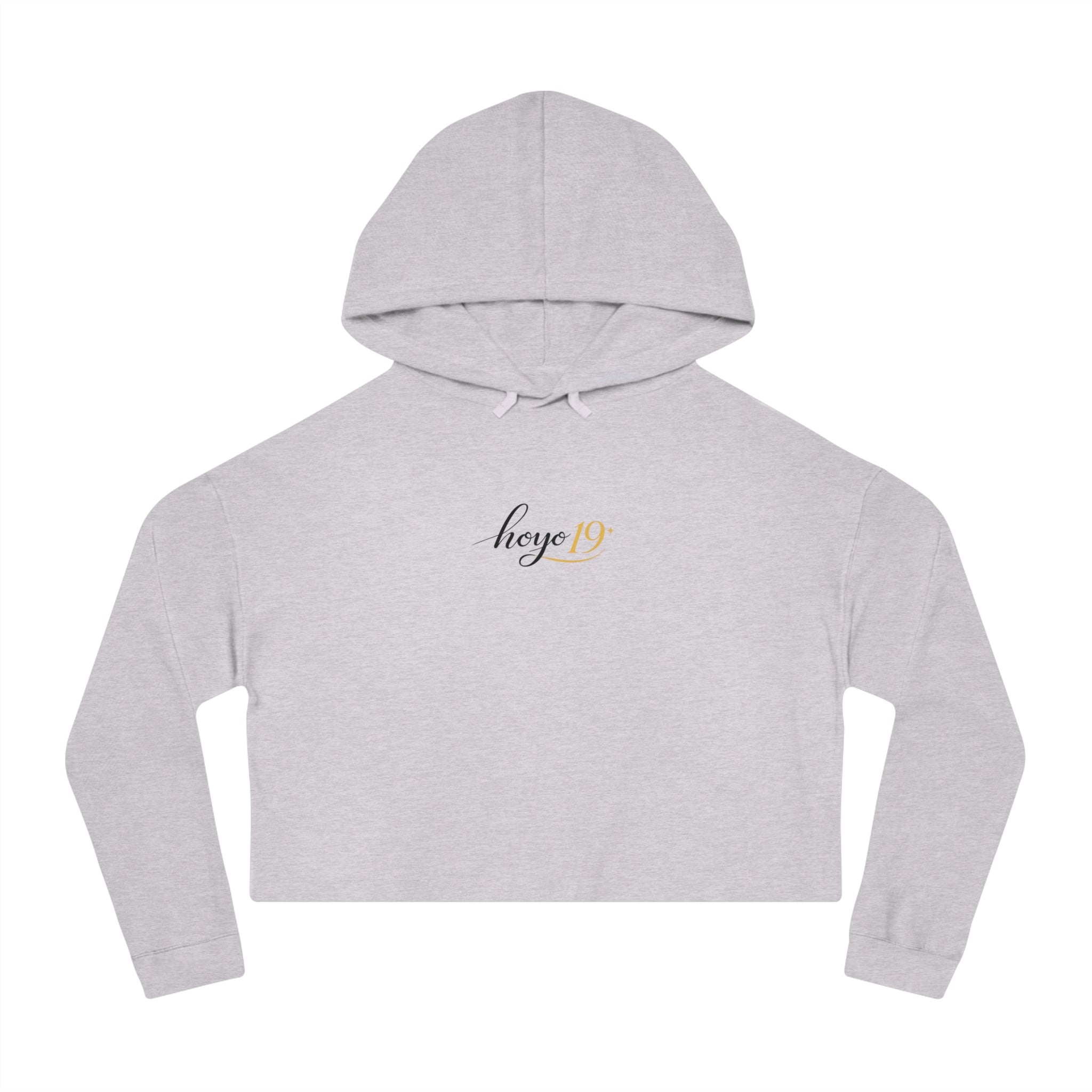 Cropped Hoodie — 'hoye19' Script Logo Women's Cropped Hooded Sweatshirt
