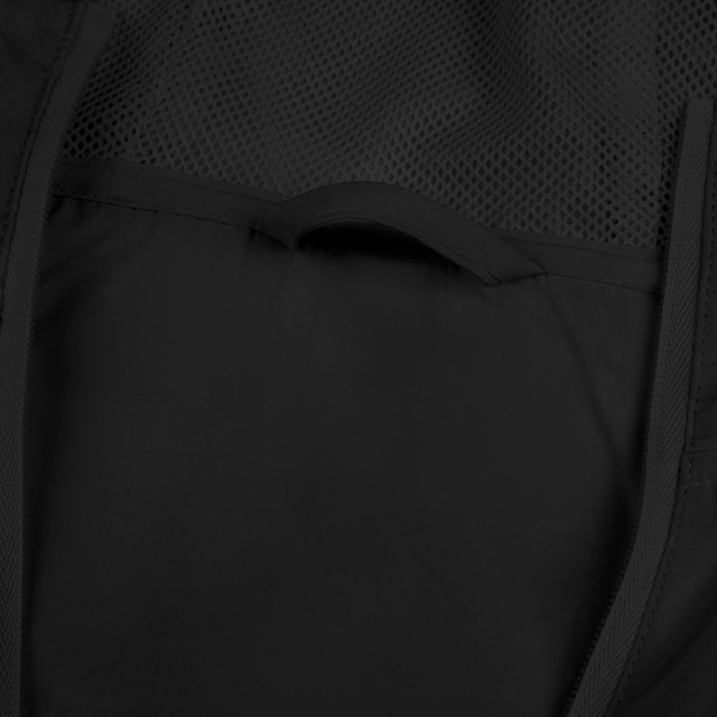 Windbreaker Jacket — Minimal Crossed Arrows White Hooded Windbreaker