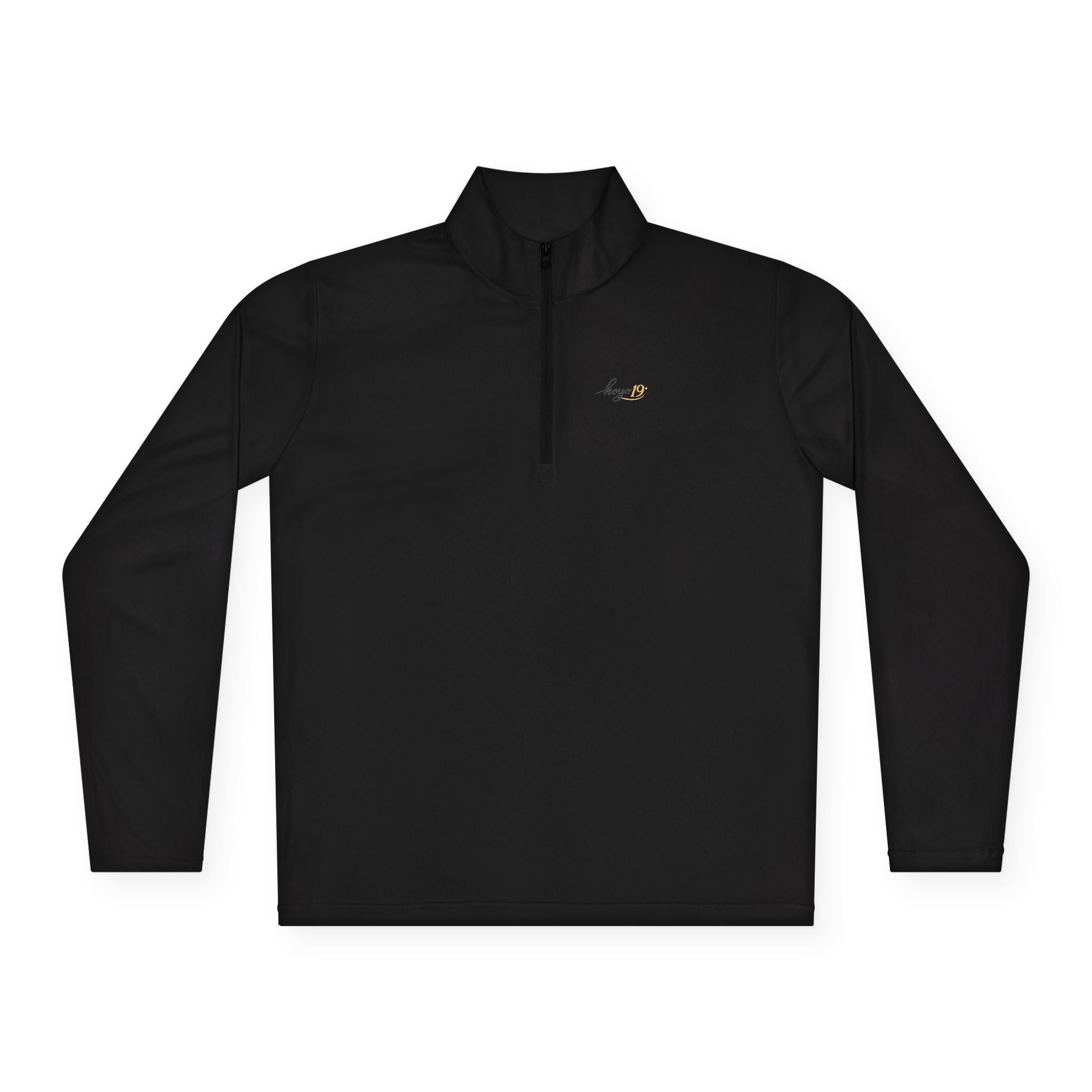 Quarter-Zip Pullover — Minimal Script Logo Chest