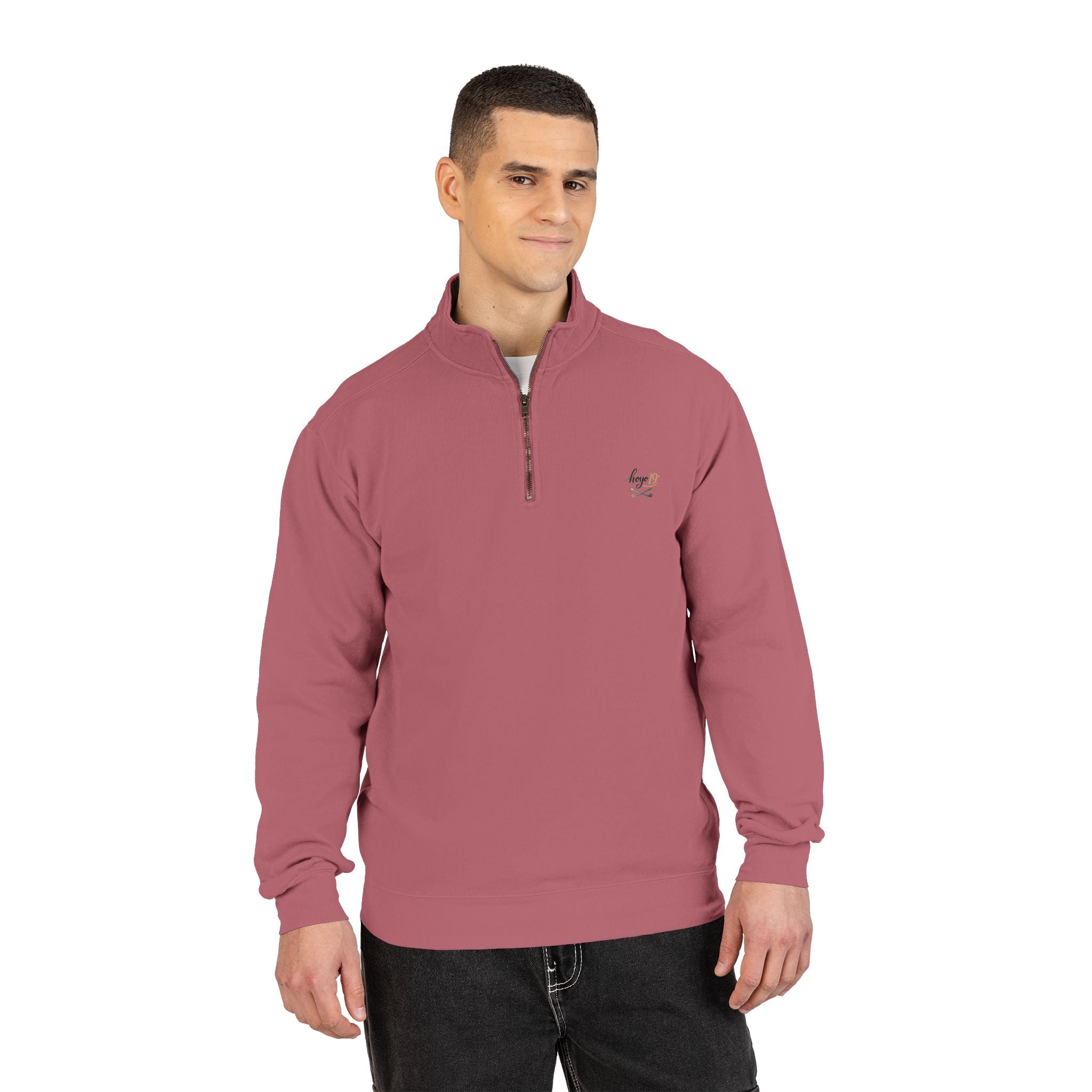Ember Bee Embroidered Quarter-Zip Sweatshirt