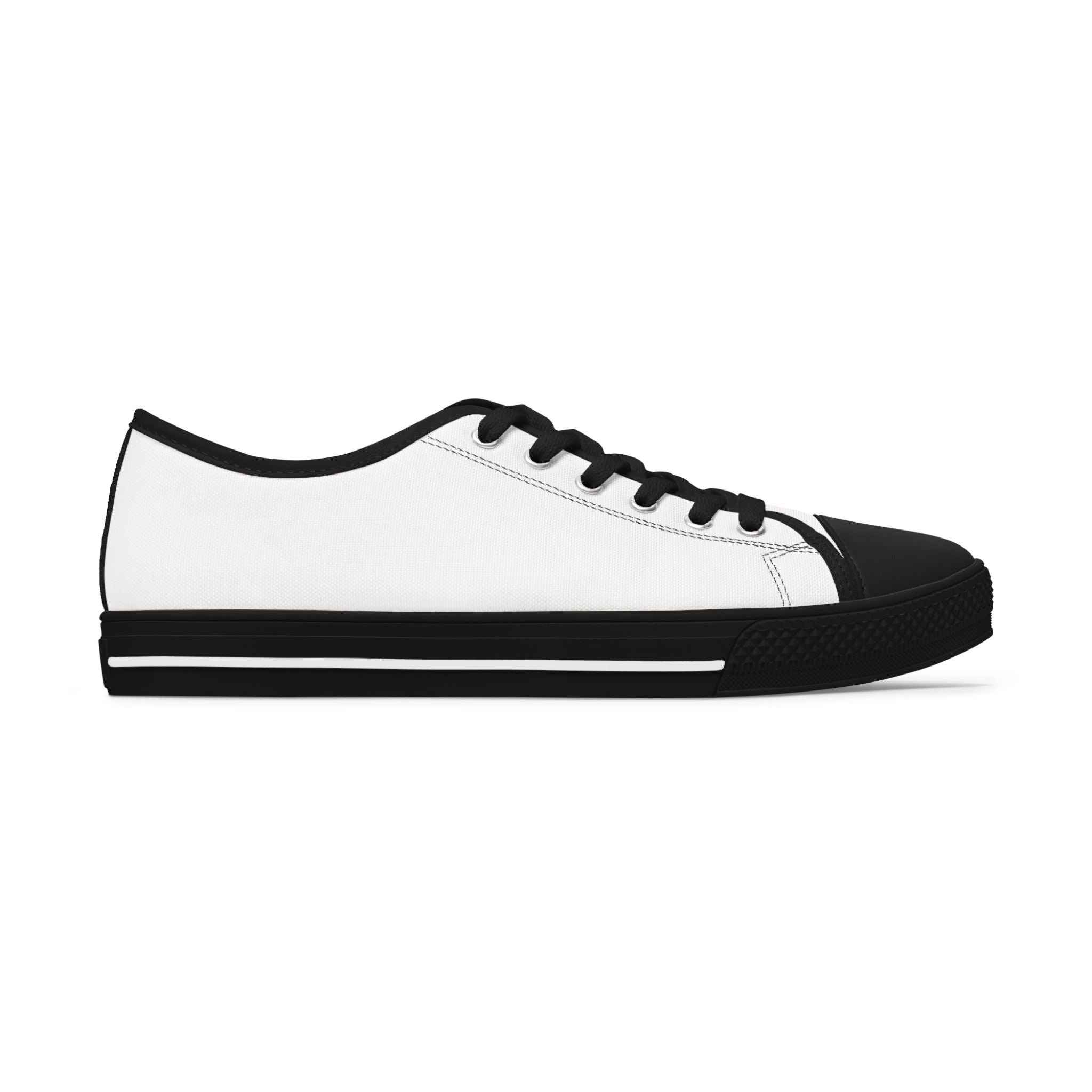 Women’s Low Top Sneakers — Classic White Canvas Casual Shoes with Subtle Crossed Paddles Accent