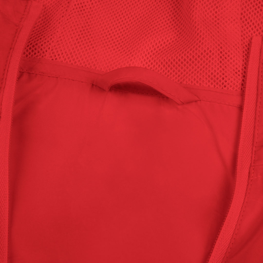 Windbreaker Jacket — Minimal Crossed Arrows White Hooded Windbreaker