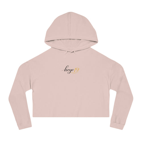 Cropped Hoodie — 'hoye19' Script Logo Women's Cropped Hooded Sweatshirt