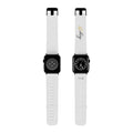 White Apple Watch Band with 'hoye19' Script — Minimal Silicone Replacement Strap