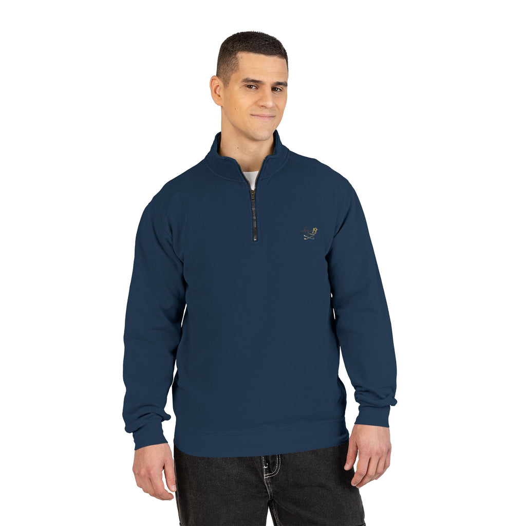 Ember Bee Embroidered Quarter-Zip Sweatshirt