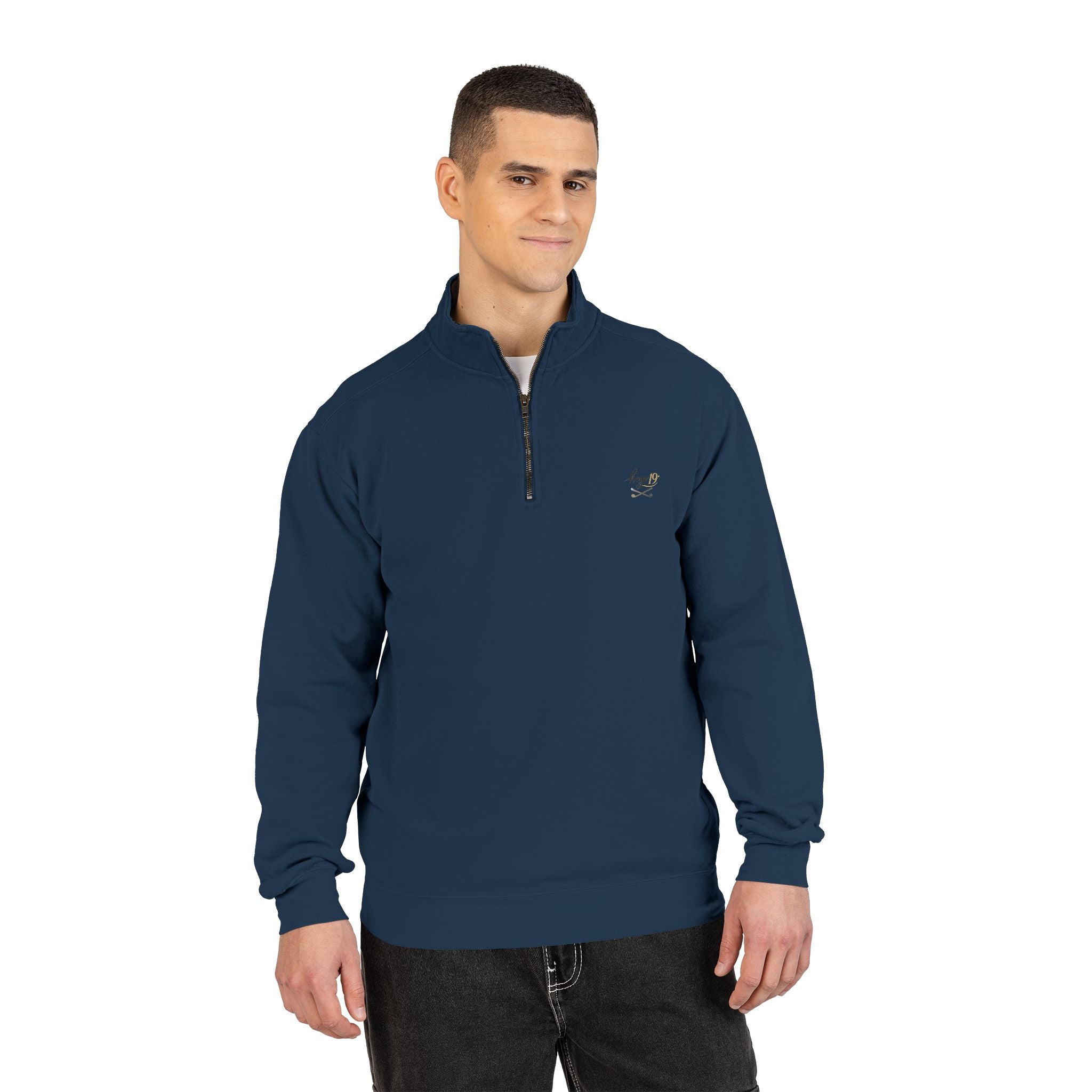 Ember Bee Embroidered Quarter-Zip Sweatshirt
