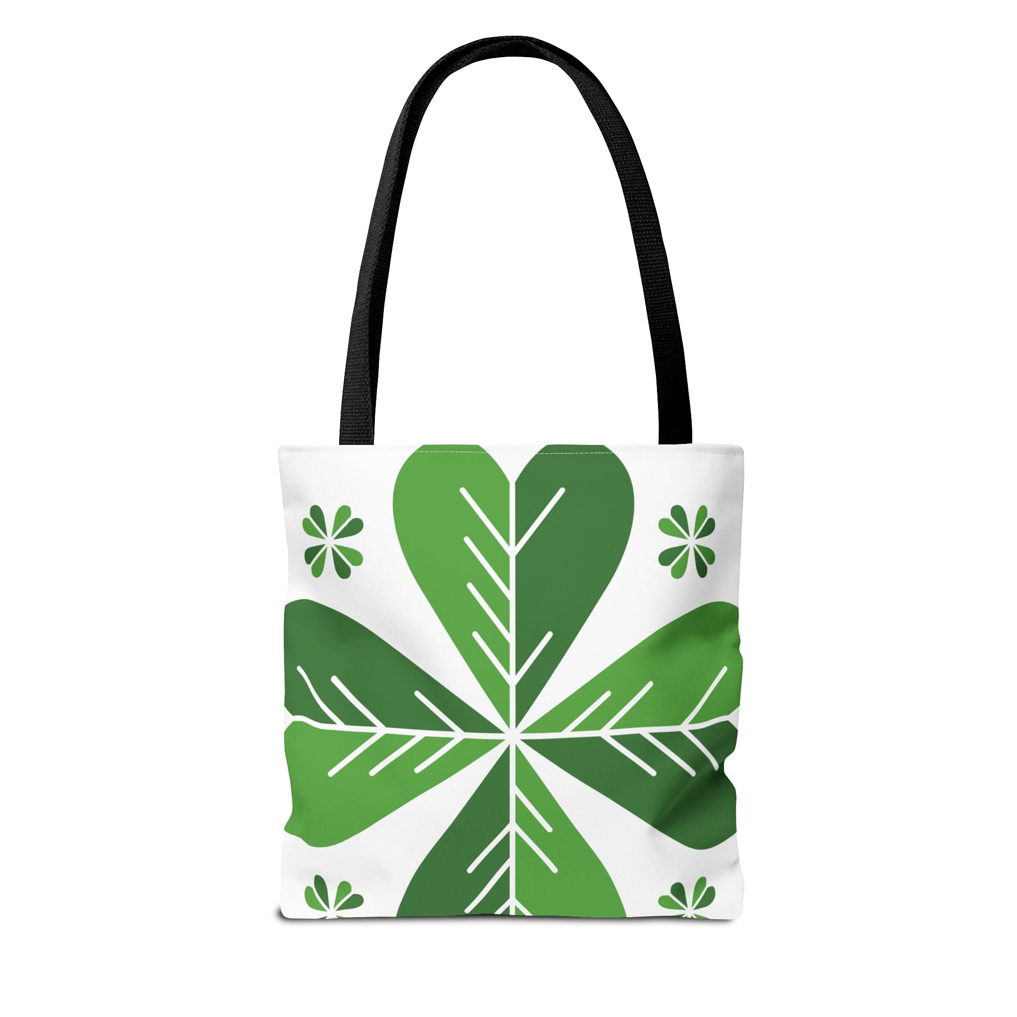 Green Clover Pattern Tote Bag – St. Patrick’s Day Floral Canvas Tote