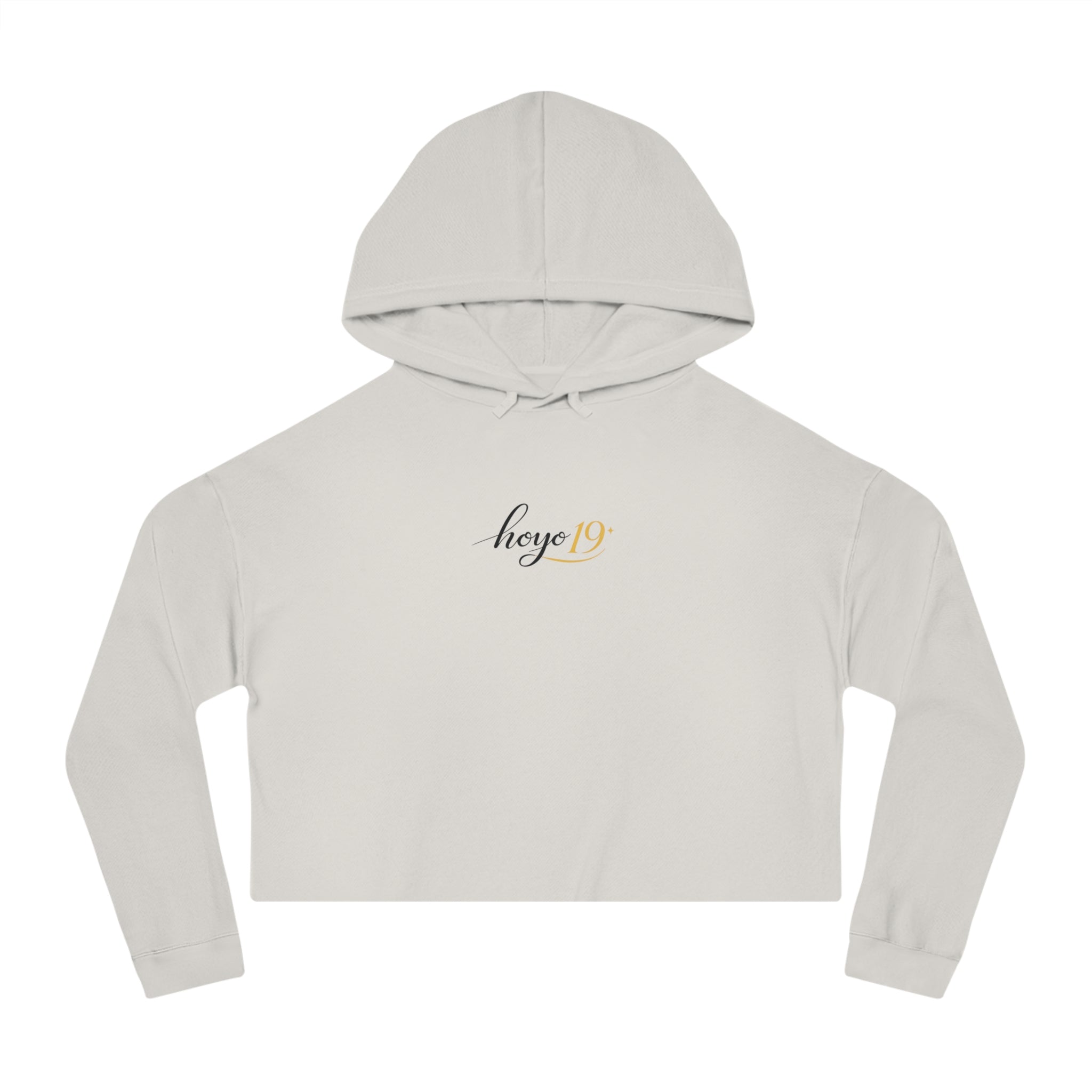 Cropped Hoodie — 'hoye19' Script Logo Women's Cropped Hooded Sweatshirt