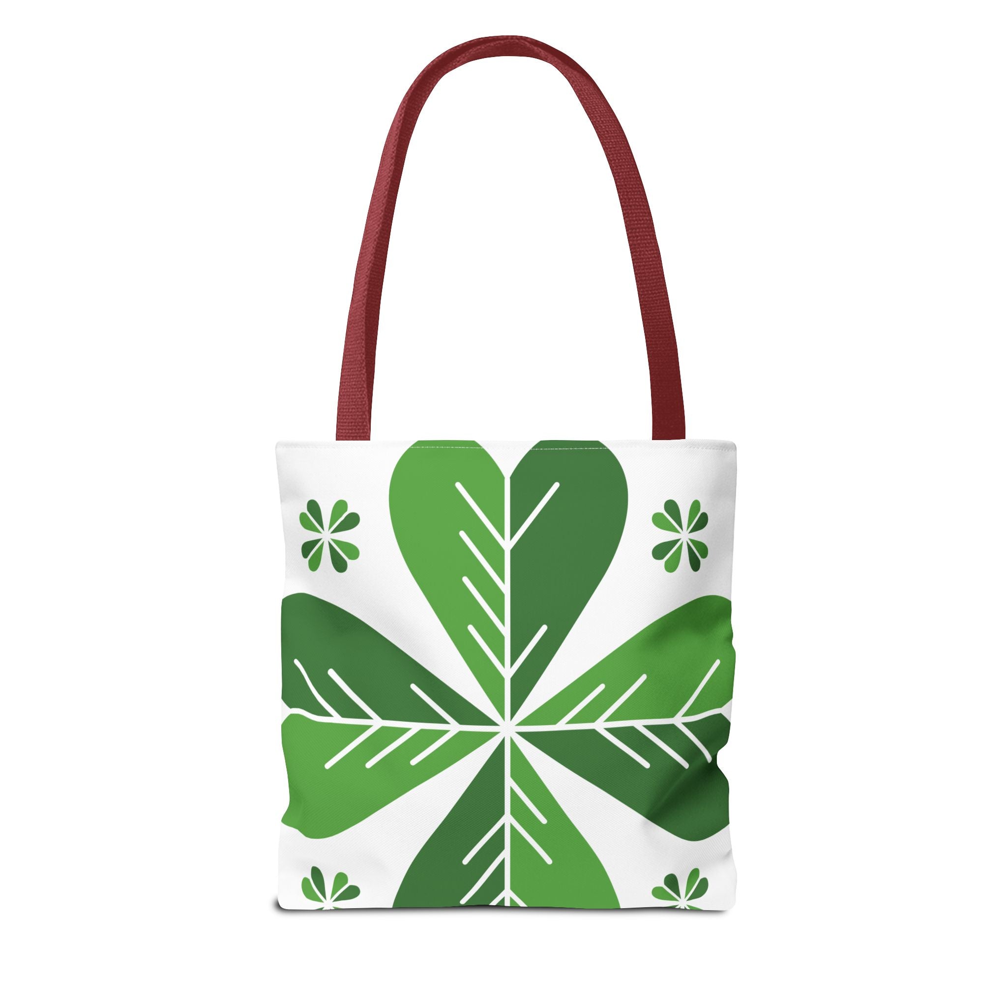 Green Clover Pattern Tote Bag – St. Patrick’s Day Floral Canvas Tote