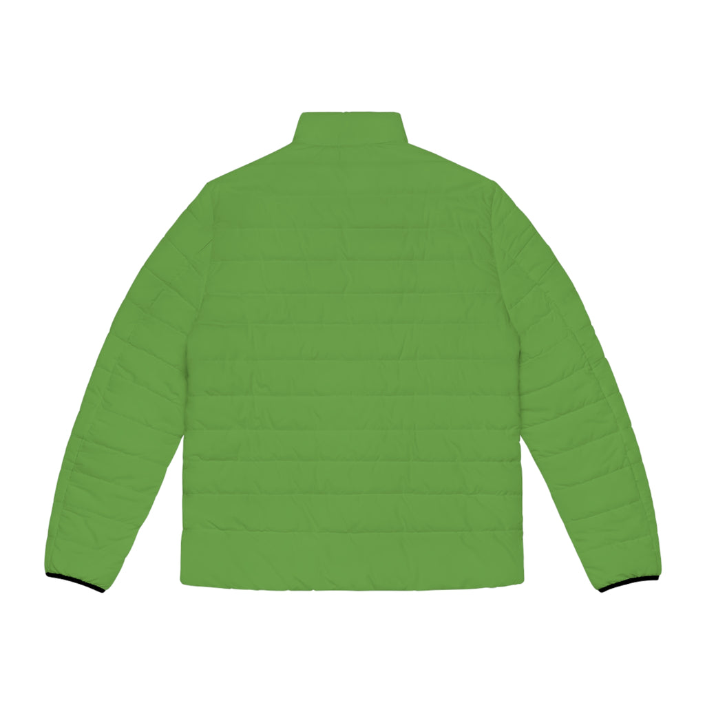 Golf Wave Puffer Jacket — Men's Green Golf Ball Design