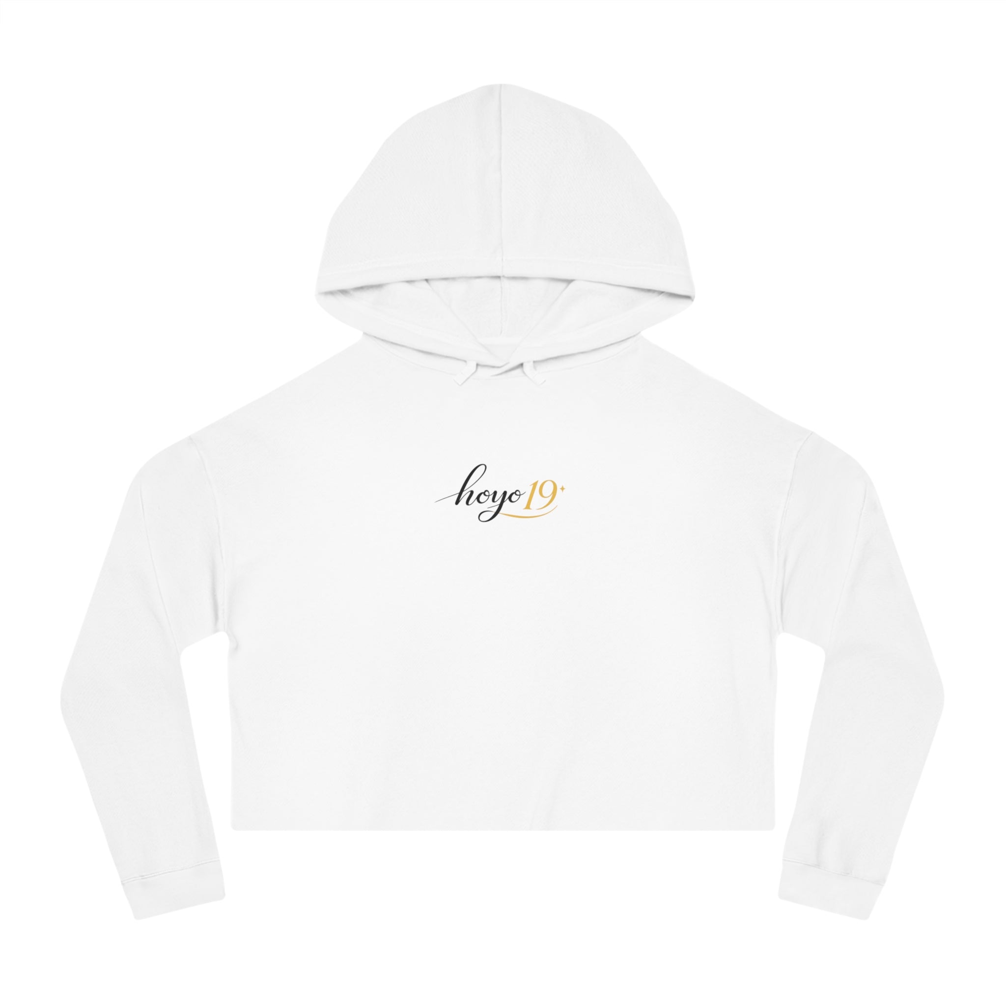 Cropped Hoodie — 'hoye19' Script Logo Women's Cropped Hooded Sweatshirt