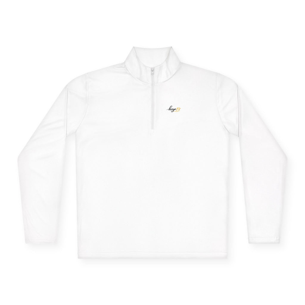 Quarter-Zip Pullover — Minimal Script Logo Chest