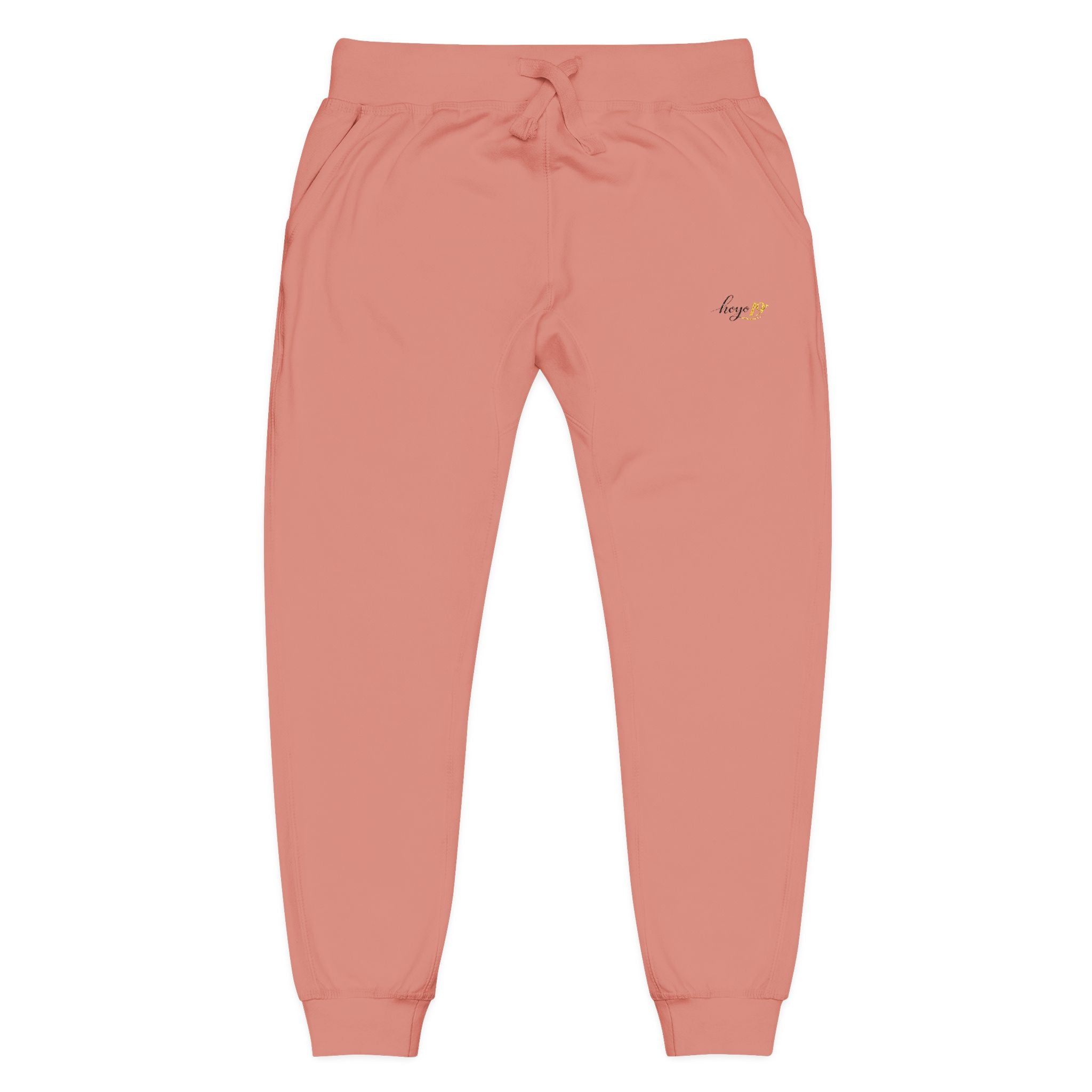Embroidered Cozy Fleece Sweatpants – Coral Casual Lounge Joggers