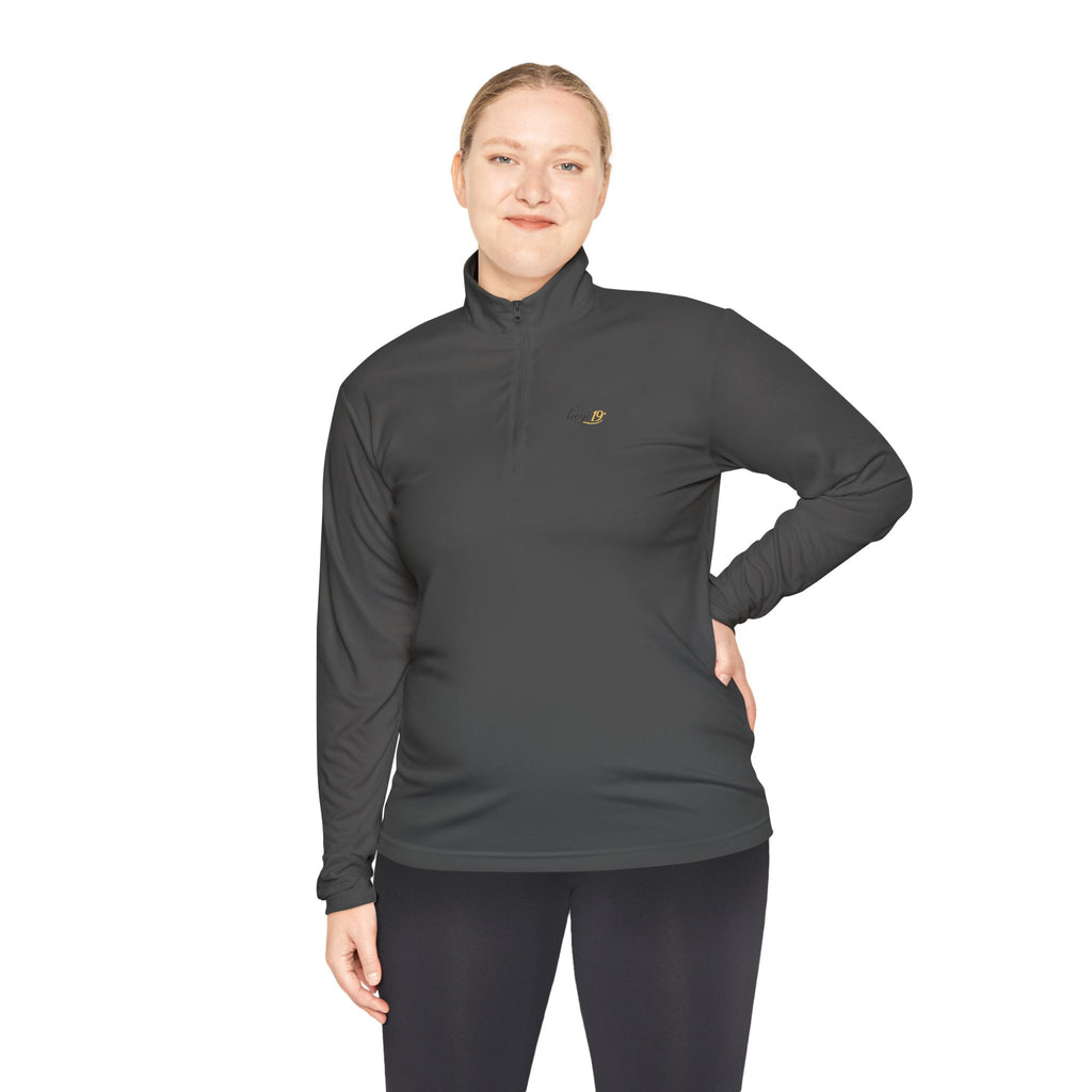 Quarter-Zip Pullover — Minimal Script Logo Chest
